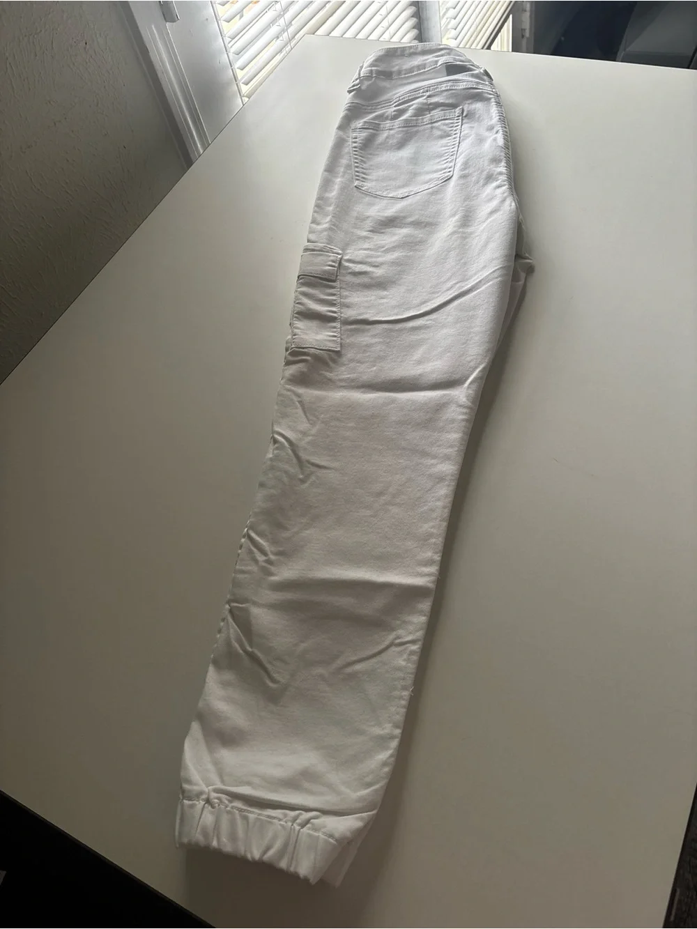 White Elastic Waist Casual Jeans for Women’s